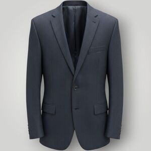 MICHAEL KORS Mens Blazer Sport Coat Two Button Suit Jacket 48R Navy Cotton Blend